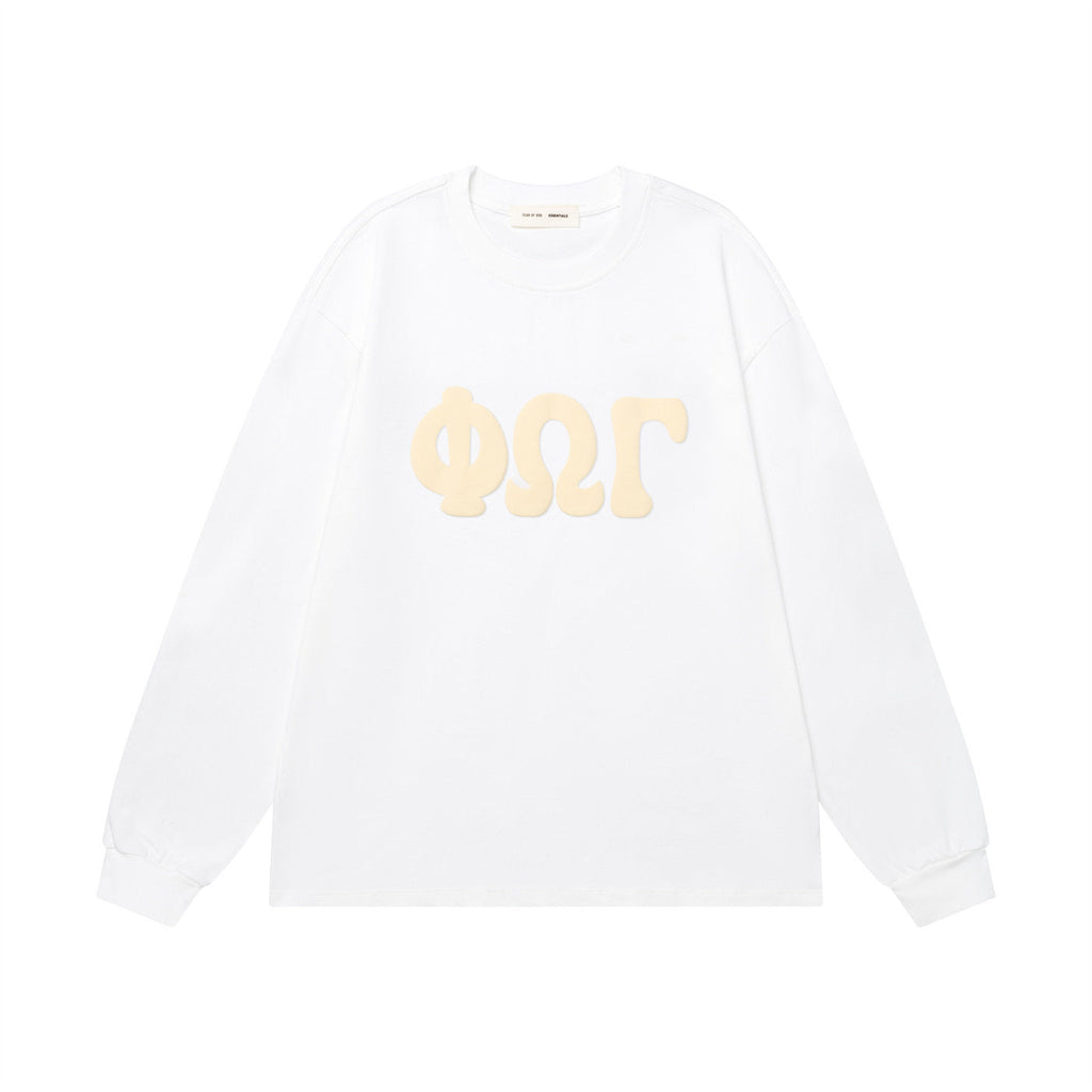 Fear of God FOG ESSENTIALS Foam Letter Print Loose Long Sleeve Tee