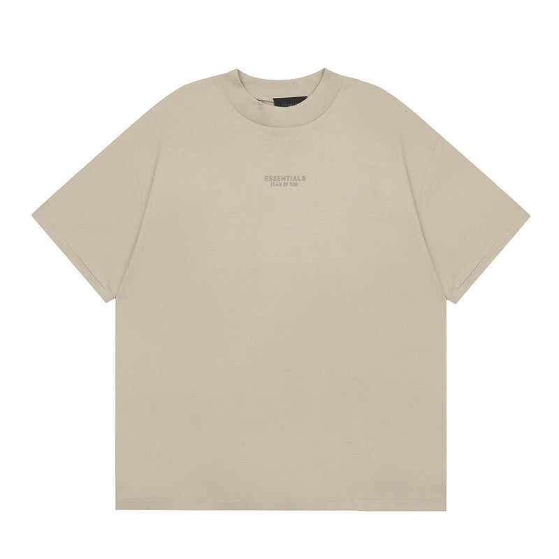 FEAR OF GOD ESSENTIALS Silicone Logo Short Sleeve T‑Shirt Unisex Loose Tee